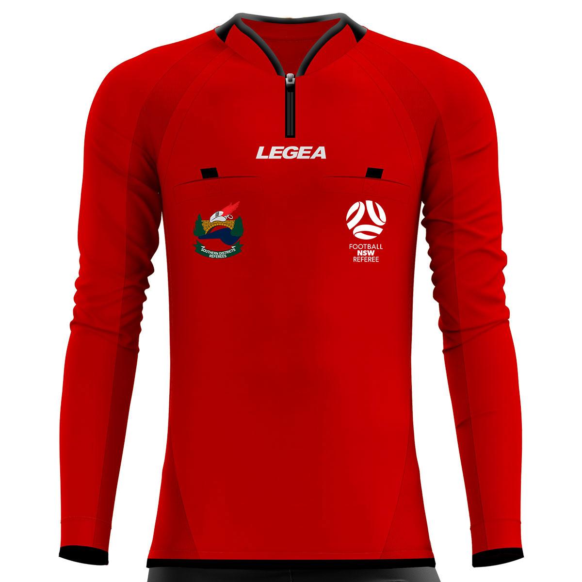 Southern Districts Soccer Referees Arbitro Drive Long Sleeve Jersey Red - Legea Australia
